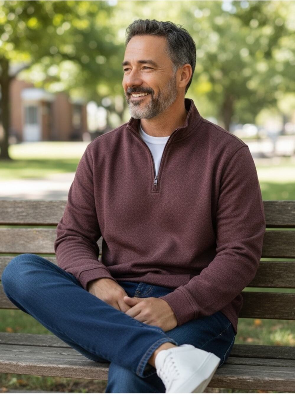 VAN HEUSEN Men’s XXL Maroon Long Sleeve 1/4 Zip
